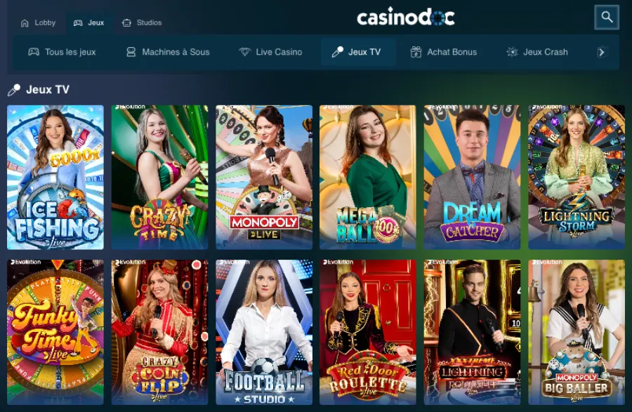 jeux de casino en direct sur slotinium