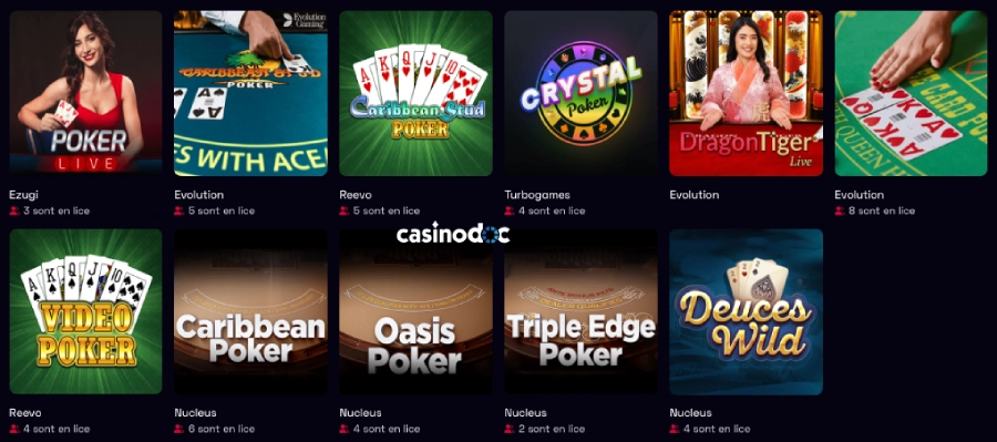 jeux de table sur ybets
