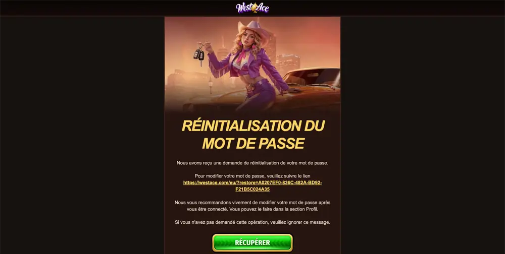 mot de passe westace