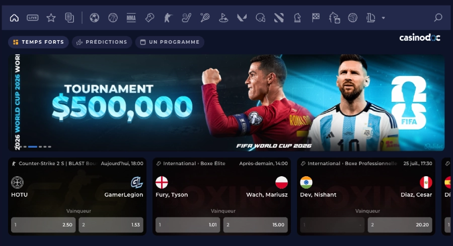 section paris sportifs sur rainbet casino