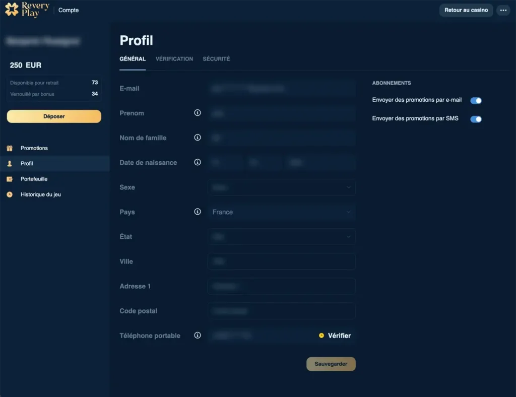 test connexion reveryplay