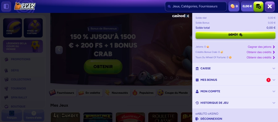 test de connexion spinbara