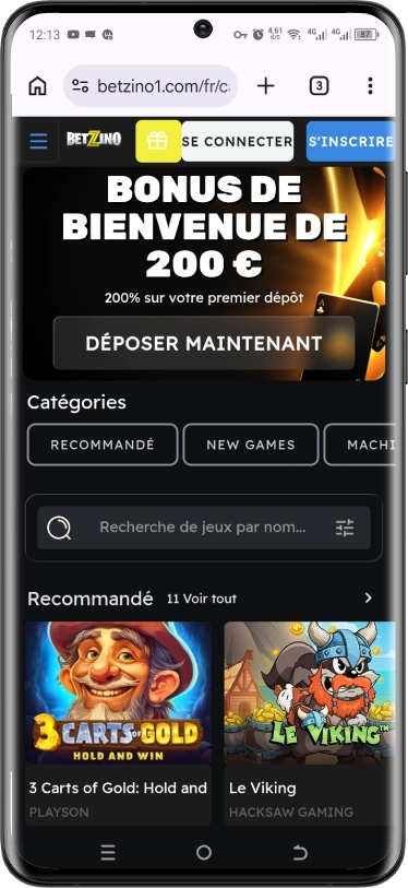 ajouter betzino sur ecran accueil android étape1
