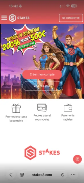 Application mobile Application Stakes sur smartphone Android et iOS