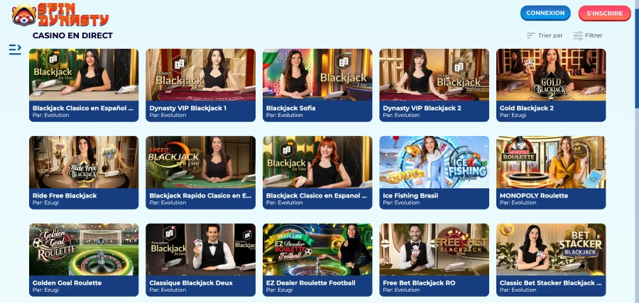 casino live sur spin dynasty