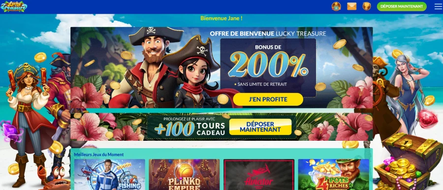 connexion étape 3 lucky treasure