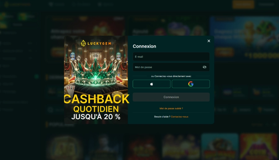 connexion étape2 luckygem