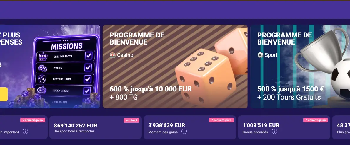 Bonus sur Igobet Casino