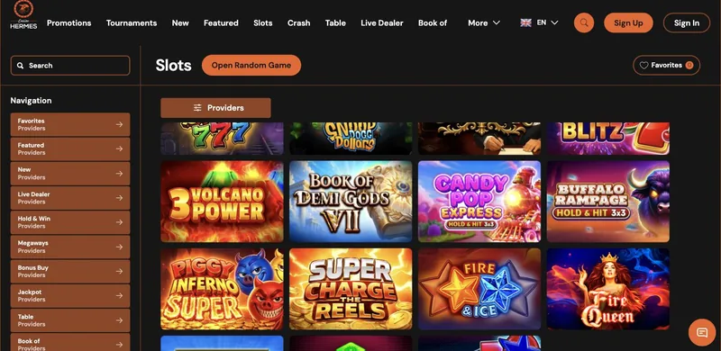 Ludothèque machines à sous de Hermes VIP Casino