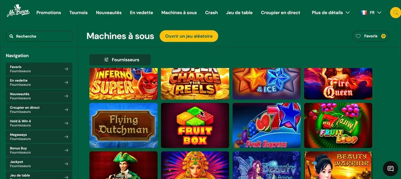 Ludothèque machines à sous de MrBaron Casino
