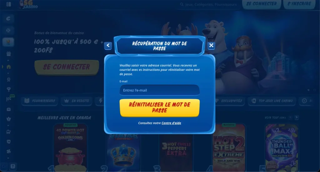 mot de passe sg casino
