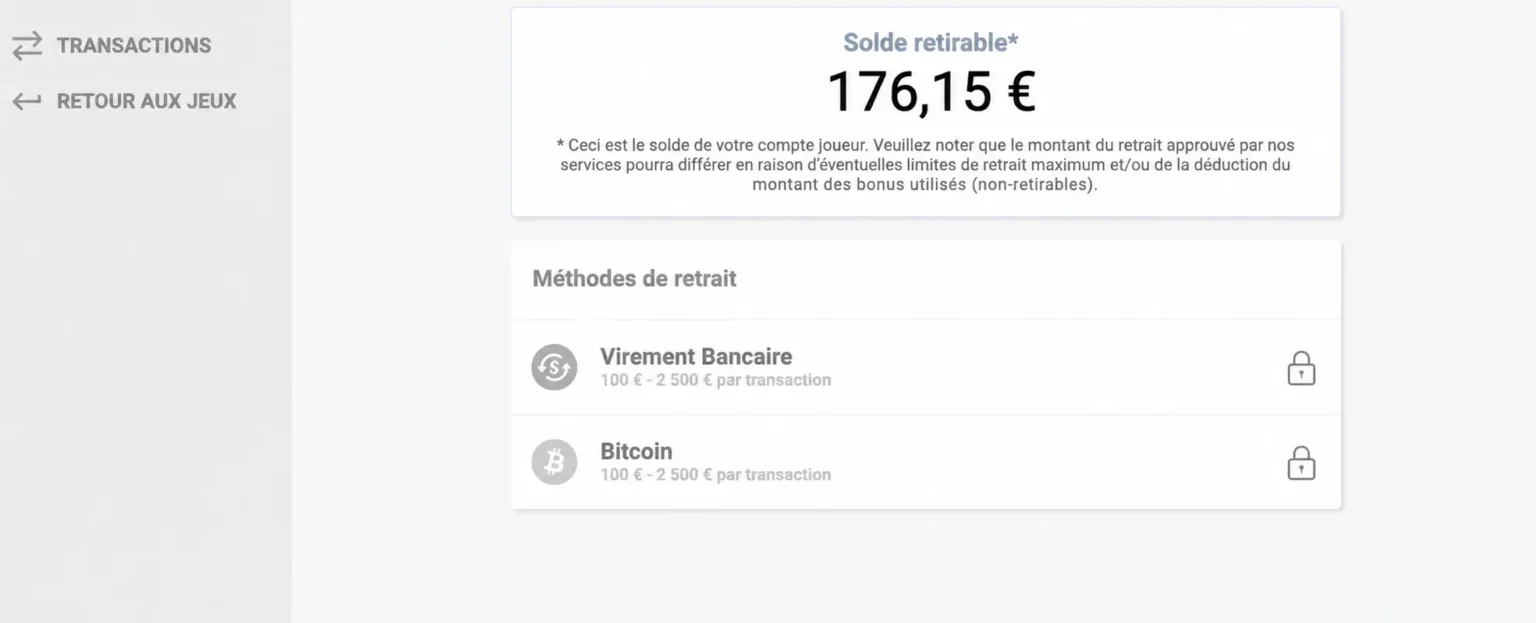 retirer ses gains lucky treasure étape 3
