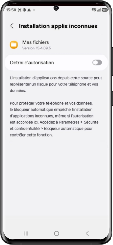 spinaura sur android étape4