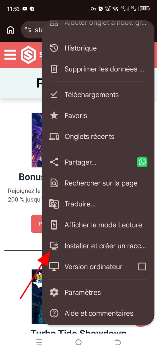 stakes casino sur android étape2