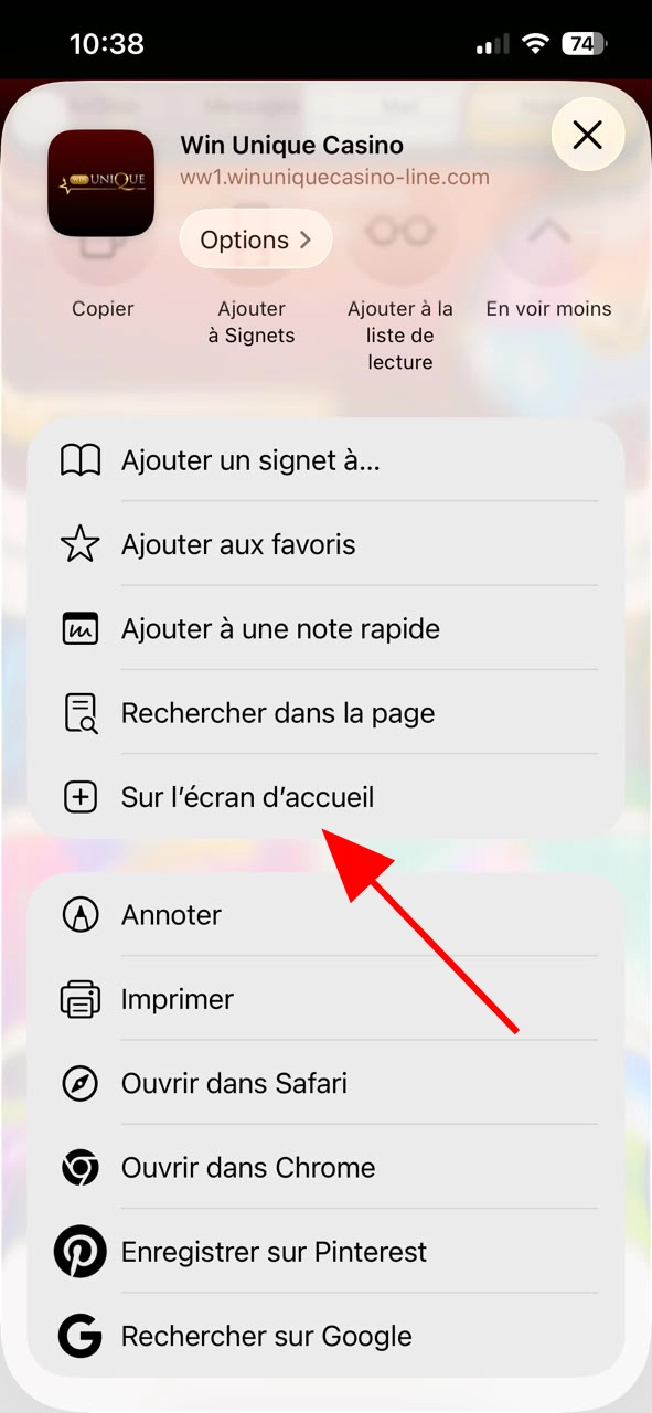 unique casino sur iphone étape4