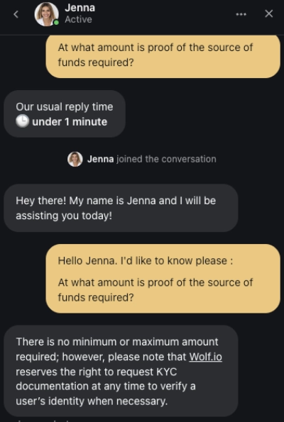 assistance client wolf io