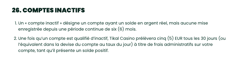 contre indications tikal casino
