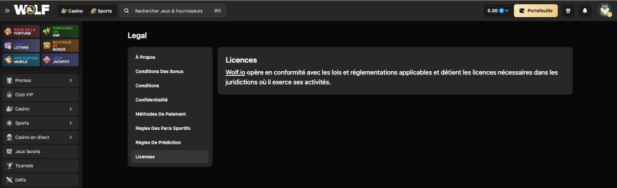 licence wolf io